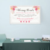 Shabby Chic-Rose und rustikales Holz Rosa Rosa Blü Banner (Messeveranstaltung)