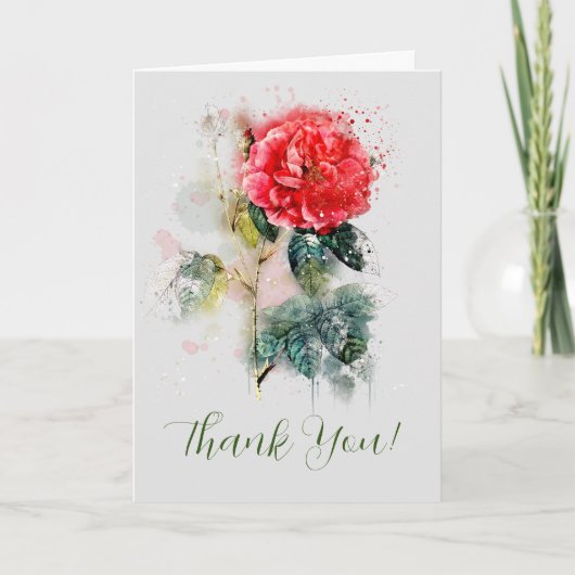 Shabby Chic Rose Vielen Dank Grußkarte Karte (Vorderseite)
