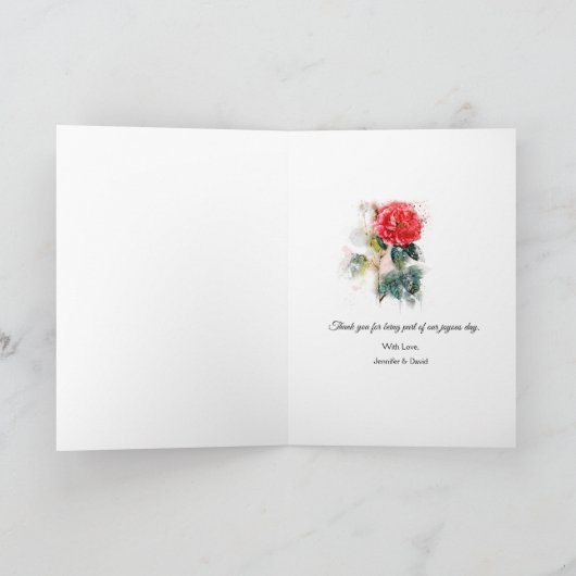 Shabby Chic Rose Vielen Dank Grußkarte Karte (Innenseite)