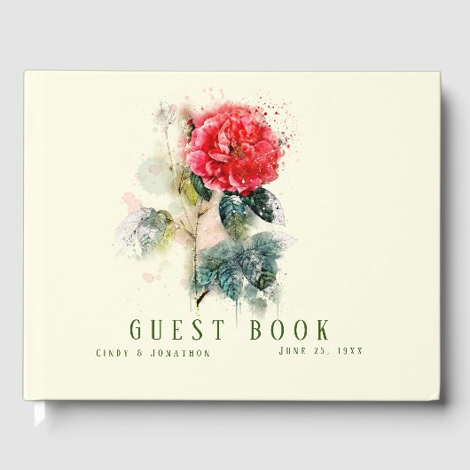 Shabby Chic Rose Wedding Gästebuch (Vorderseite)