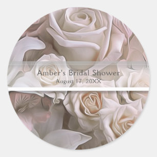 Shabby Chic Rosen Blumen Hochzeitsdusche Individue Runder Aufkleber