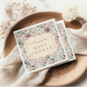 Shabby Chic Rosen Garten Baby Shower Serviette