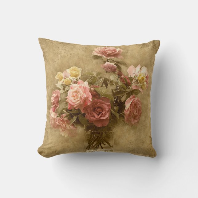 Shabby Chic-Rosen-Kissen Kissen (Vorderseite)