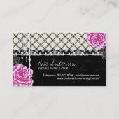 Shabby Chic-Rosen-Nagel-Salon-Geschäfts-Karten Visitenkarte (Rückseite)