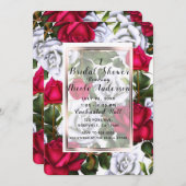 Shabby Chic Rosen und Rosen Rustikal Brautparty Einladung (Vorne/Hinten)