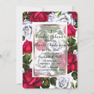 Shabby Chic Rosen und Rosen Rustikal Brautparty Einladung
