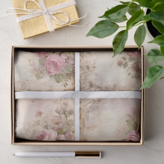 Shabby Chic Rosengemische Set (A1R) Seidenpapier (Geschenk)