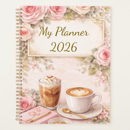 Shabby Chic Rosenplaner Planer (Vorderseite)