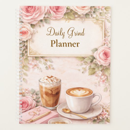 Shabby Chic Rosenplaner Planer (Vorderseite)