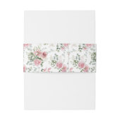 Shabby Chic Roses Eukalyptus Grüne Einladungsbanderole (Rückseitenbeispiel)