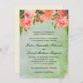 Shabby Chic Roses Hochzeitsempfang Einladung (Vorne/Hinten)