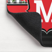 Shabby Chic Rot, Schwarz und Weiß Pupien Monogramm Mousepad (Ecke)