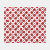 Shabby Chic Rot, Schwarz & Weiß Pupien Blütenblüte Fleecedecke (Vorderseite (Horizontal))