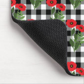 Shabby Chic Rot, Schwarz & Weiß Pupien Blütenblüte Mousepad (Ecke)