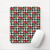 Shabby Chic Rot, Schwarz & Weiß Pupien Blütenblüte Mousepad (Mit Mouse)