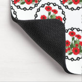 Shabby Chic Rot, Schwarz & Weiß Pupien Blütenblüte Mousepad (Ecke)