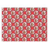 Shabby Chic Rot, Schwarz & Weiß Pupien Blütenblüte Tischdecke (Vorderseite (Horizontal))