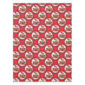 Shabby Chic Rot, Schwarz & Weiß Pupien Blütenblüte Tischdecke (Vorderseite)