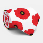 Shabby Chic Rot und Weiße Pflaumen Krawatte (Gerollt)