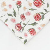 Shabby Chic Rote Rosen Hübsch Fleece Blankon (Ecke)