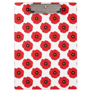 Shabby Chic rote und weiße Mohnblumen floral Klemmbrett