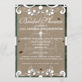 Shabby Chic Rustic Burlap Brautparty Einladung
