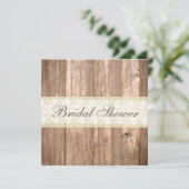 Shabby Chic Rustic Cream Bridal Dusche Einladung (Stehend Vorderseite)