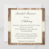 Shabby Chic Rustic Cream Bridal Dusche Einladung (Rückseite)