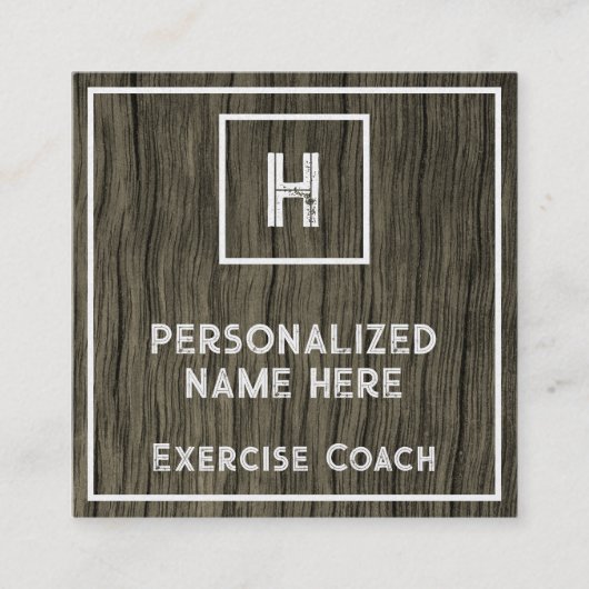 Shabby Chic & Rustic Exercise Coach Business Card Quadratische Visitenkarte (Vorderseite)