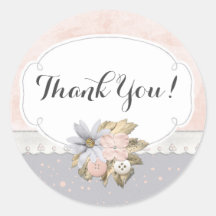 Shabby Chic Rustic Floral Nähtasten Vielen Dank