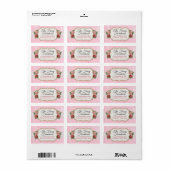 Shabby Chic Rustic Wood Pink Floral Rose Adresse Adressaufkleber (Vorne)