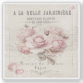 Shabby Chic, rustikal, Vintag, blumenreich, Collag Aufkleber (Vorderseite)