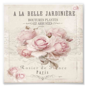 Shabby Chic, rustikal, Vintag, blumenreich, Collag Fotodruck