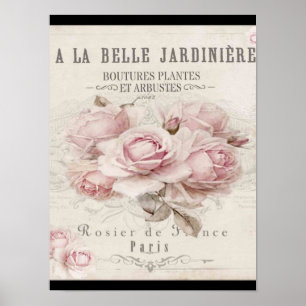 Shabby Chic, rustikal, Vintag, blumenreich, Collag Poster