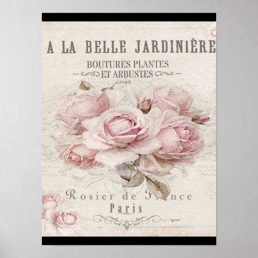 Shabby Chic, rustikal, Vintag, blumenreich, Collag Poster (Vorne)