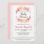 Shabby Chic Rustikale Blumendusche Einladung (Vorne/Hinten)