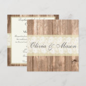 Shabby Chic Rustikale Creme Hochzeit Einladung (Vorne/Hinten)