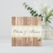 Shabby Chic Rustikale Creme Hochzeit Einladung (Stehend Vorderseite)