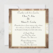 Shabby Chic Rustikale Creme Hochzeit Einladung (Rückseite)