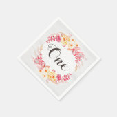 Shabby Chic Rustikale Flora Eins Geburtstagsparty Serviette (Ecke)