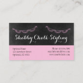 Shabby Chic Rustikale Halbpension Pink Baby Säugli Visitenkarte (Rückseite)