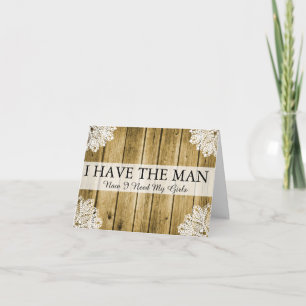 Shabby Chic-rustikale hölzerne Brautjungfern-Karte Einladung