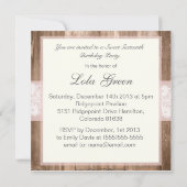 Shabby Chic-rustikales 16. Einladung (Rückseite)