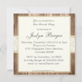 Shabby Chic Rustikales Cream Bat Mitzvah Party Einladung (Rückseite)