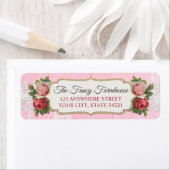 Shabby Chic Rustikales Holz Rosa Rücksendeadresse (Insitu)