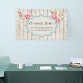 Shabby Chic-rustikales mit Blumenholz u. Vintage Banner (Messeveranstaltung)