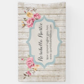 Shabby Chic-rustikales mit Blumenholz u. Vintage Banner (Vertikal)