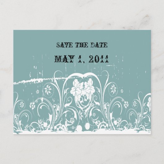 Shabby Chic Save the Date Ankündigungspostkarte (Vorderseite)