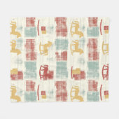 Shabby Chic Schaukelpferd Karomuster Fleecedecke (Vorderseite (Horizontal))