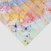 Shabby Chic Schmetterlinge und Rose auf rustikalem Seidenpapier (Ausschnitt)